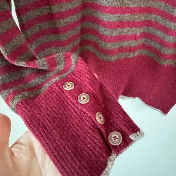 Allen Solly Womens Stripped Lambswool Long Sleeve Crewneck Sweater Sz XL Preppy - Picture 2 of 8